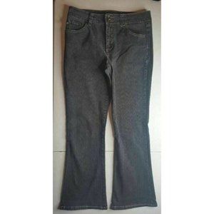 Code Bleu Womens Boot Cut Jeans Black Stretch Pockets Denim 8